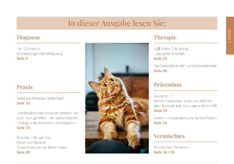 Inhaltsverzeichnis Printmagazin tiernaturgesund 01/26